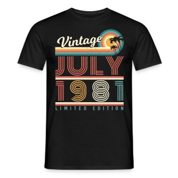 Geboren 1981 Im Juli - Männer T-Shirt - Schwarz - Vorne - AI Model Male 178 light (178cm)