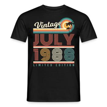 Year of construction July 1988 - Men's T-Shirt - black - Front - AI Model Male 178 light (178cm)