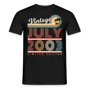 Meilleur mois de naissance Juillet 2003 - T-shirt homme - noir - Devant - AI Model Male 178 light (178cm)