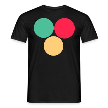Three circles- green- red- yellow - Men's T-Shirt - black - Front - AI Model Male 178 light (178cm)