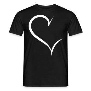 Cool Half White Heart - T-shirt homme - noir - Devant - AI Model Male 178 light (178cm)