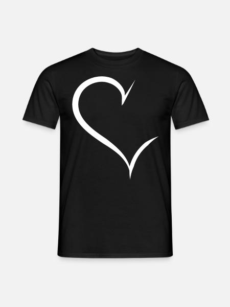 Cool Half White Heart - Men's T-Shirt - black