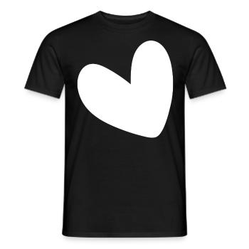 Simple White Heart - Men's T-Shirt - black - Front - AI Model Male 178 light (178cm)