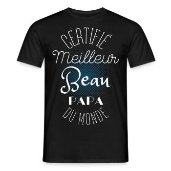 certifié meilleur beau papa du monde - T-shirt homme - noir - Devant - AI Model Male 178 light (178cm)