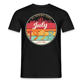 Idée cadeau cool pour juillet 1998 - T-shirt homme - noir - Devant - AI Model Male 178 light (178cm)