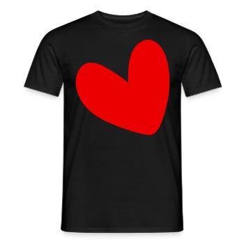 Red Heart - Men's T-Shirt - black - Front - AI Model Male 178 light (178cm)