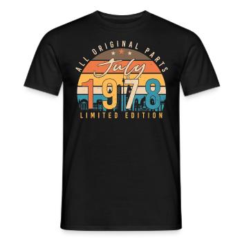 Baujahr 1978 Juli - Männer T-Shirt - Schwarz - Vorne - AI Model Male 178 light (178cm)