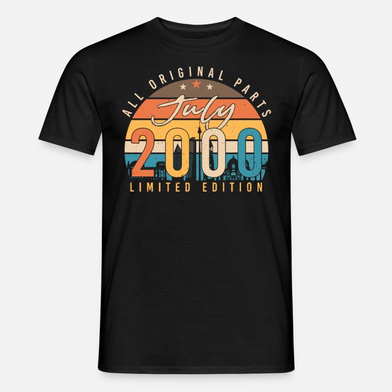 2000 Juli Retro - Männer T-Shirt - Schwarz