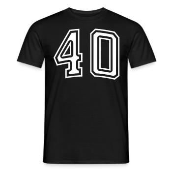 Numéro 40 Blanc - T-shirt homme - noir - Devant - AI Model Male 178 light (178cm)