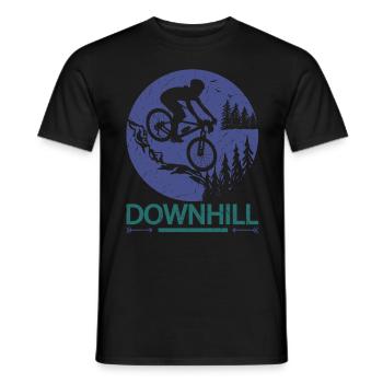 Mountain Bike Bike Downhill Biker - Men's T-Shirt - black - Front - AI Model Male 178 light (178cm)