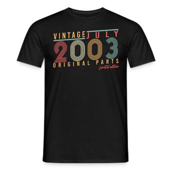 Mois de naissance Juillet 2003 - T-shirt homme - noir - Devant - AI Model Male 178 light (178cm)