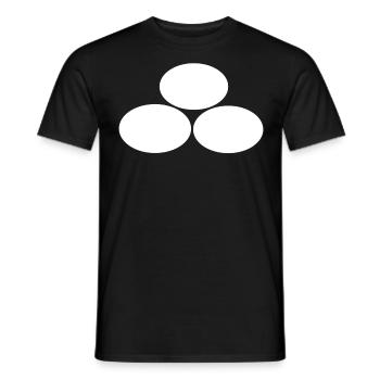 Trois ovales blancs - T-shirt homme - noir - Devant - AI Model Male 178 light (178cm)