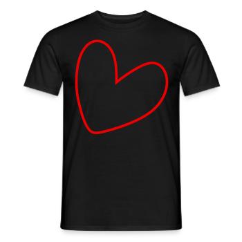 Simple Red Heart - Men's T-Shirt - black - Front - AI Model Male 178 light (178cm)