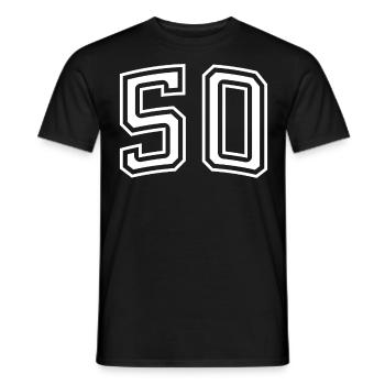 Numéro 50 Blanc - T-shirt homme - noir - Devant - AI Model Male 178 light (178cm)