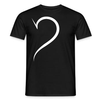 Cool Half Heart Blanc - T-shirt homme - noir - Devant - AI Model Male 178 light (178cm)
