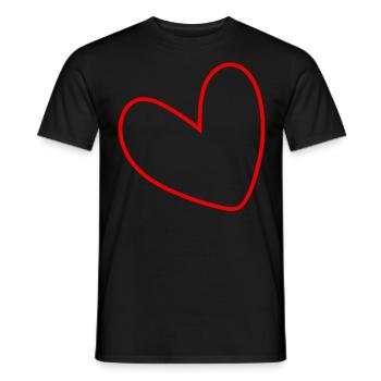 Simple Red Heart - Men's T-Shirt - black - Front - AI Model Male 178 light (178cm)