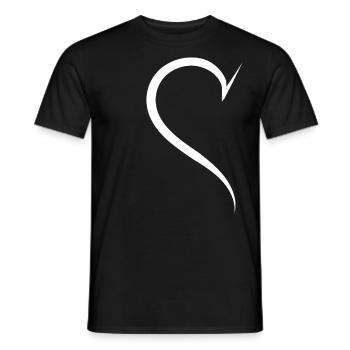 Simple Half Heart White - Men's T-Shirt - black - Front - AI Model Male 178 light (178cm)
