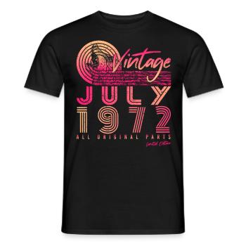 50 years in July 1972 - Men's T-Shirt - black - Front - AI Model Male 178 light (178cm)