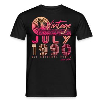 Juli 1990 Geburtstagsgruss - Männer T-Shirt - Schwarz - Vorne - AI Model Male 178 light (178cm)