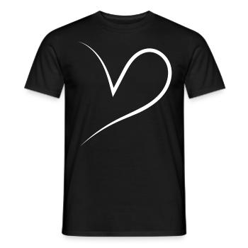Halbes Herz Weiss - Männer T-Shirt - Schwarz - Vorne - AI Model Male 178 light (178cm)