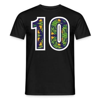 Zahl 10 Grünes Design - Männer T-Shirt - Schwarz - Vorne - AI Model Male 178 light (178cm)