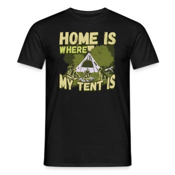 La maison est là où se trouve ma tente - Camping Nature - T-shirt homme - noir - Devant - AI Model Male 178 light (178cm)