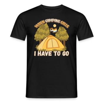 Wenn das Campen ruft muss ich gehen - Zelten Natur - Männer T-Shirt - Schwarz - Vorne - AI Model Male 178 light (178cm)
