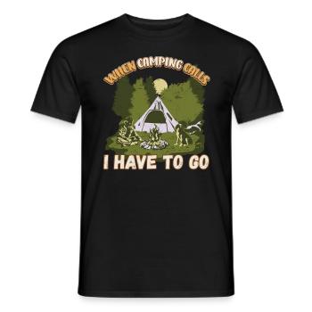 Quand le camping appelle, je dois y aller - Camping Nature - T-shirt homme - noir - Devant - AI Model Male 178 light (178cm)