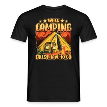 Wenn das Campen ruft muss ich gehen - Zelten Natur - Männer T-Shirt - Schwarz - Vorne - AI Model Male 178 light (178cm)