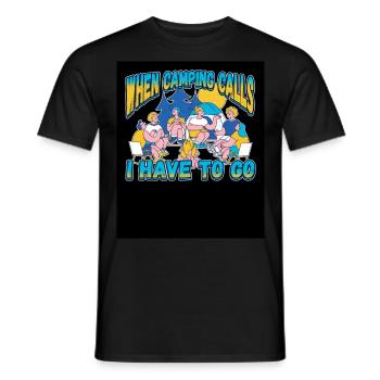 Wenn das Campen ruft muss ich gehen - Zelten Natur - Männer T-Shirt - Schwarz - Vorne - AI Model Male 178 light (178cm)