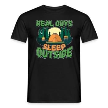 De vrais gars qui dorment dehors - Camping Camping Nature - T-shirt homme - noir - Devant - AI Model Male 178 light (178cm)