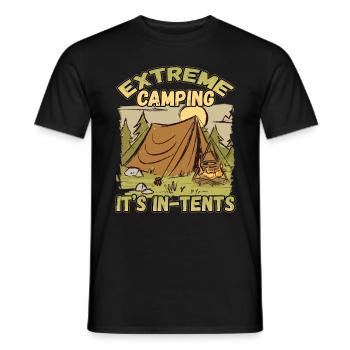 Extrem Camping is In Tents - Camping Camping Nature - Men's T-Shirt - black - Front - AI Model Male 178 light (178cm)
