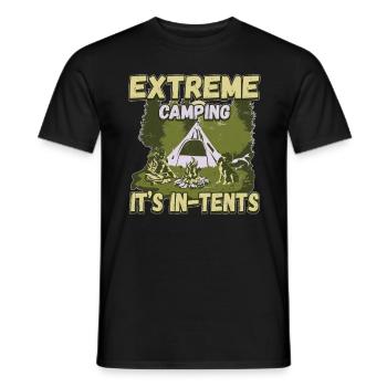 Extrem Camping is In Tents - Camping Camping Nature - Men's T-Shirt - black - Front - AI Model Male 178 light (178cm)