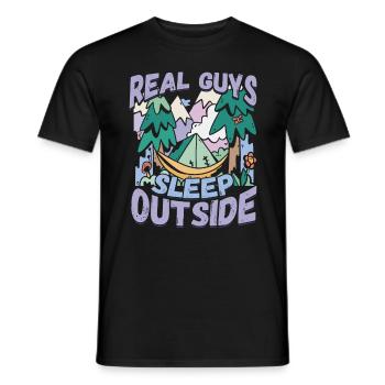De vrais gars qui dorment dehors - Camping Camping Nature - T-shirt homme - noir - Devant - AI Model Male 178 light (178cm)