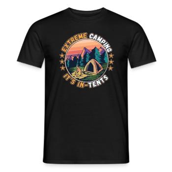 Extrem Camping is In Tents - Campen Zelten Natur - Männer T-Shirt - Schwarz - Vorne - AI Model Male 178 light (178cm)