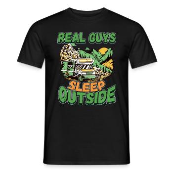 De vrais gars qui dorment dehors - Camping Camping Nature - T-shirt homme - noir - Devant - AI Model Male 178 light (178cm)