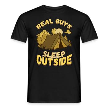 De vrais gars qui dorment dehors - Camping Camping Nature - T-shirt homme - noir - Devant - AI Model Male 178 light (178cm)