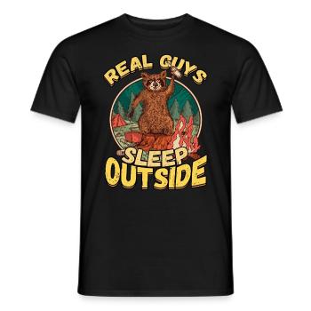 De vrais gars qui dorment dehors - Camping Camping Nature - T-shirt homme - noir - Devant - AI Model Male 178 light (178cm)