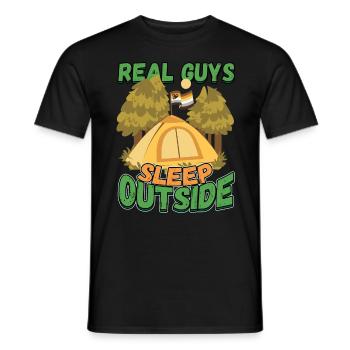 De vrais gars qui dorment dehors - Camping Camping Nature - T-shirt homme - noir - Devant - AI Model Male 178 light (178cm)