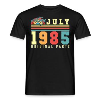 Oprindelig juli 1985 - Mænd T-shirt - sort - Foran - AI Model Male 178 light (178cm)