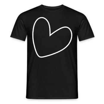 Simple White Heart - Men's T-Shirt - black - Front - AI Model Male 178 light (178cm)