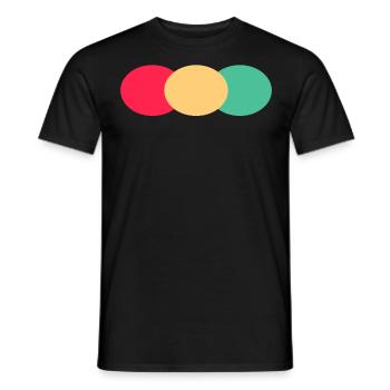 Three Ovals- Green- Red- Yellow - Men's T-Shirt - black - Front - AI Model Male 178 light (178cm)