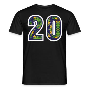 20 Zahl Grün - Männer T-Shirt - Schwarz - Vorne - AI Model Male 178 light (178cm)