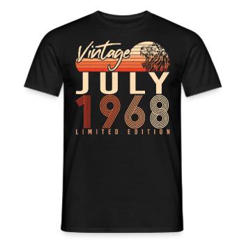 Retro Juli 1968 - Männer T-Shirt - Schwarz - Vorne - AI Model Male 178 light (178cm)