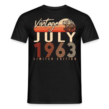 Millésime 1963 en juillet - T-shirt homme - noir - Devant - AI Model Male 178 light (178cm)