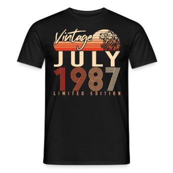 Geburtstagsgruss Für Juli 1987 - Männer T-Shirt - Schwarz - Vorne - AI Model Male 178 light (178cm)
