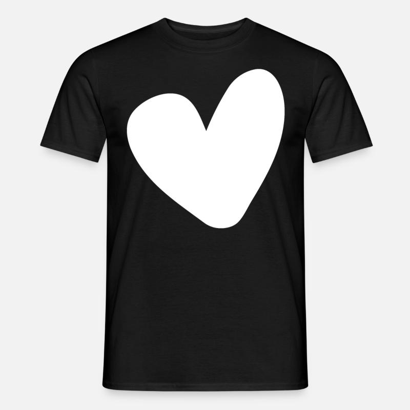 Weisses Herz Einfaches Design - Männer T-Shirt - Schwarz