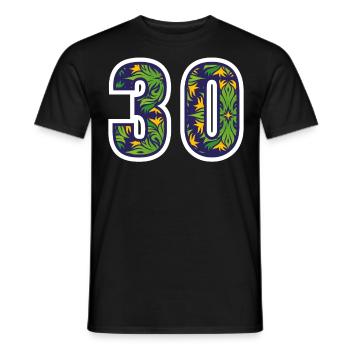 30 Zahl Grün - Männer T-Shirt - Schwarz - Vorne - AI Model Male 178 light (178cm)