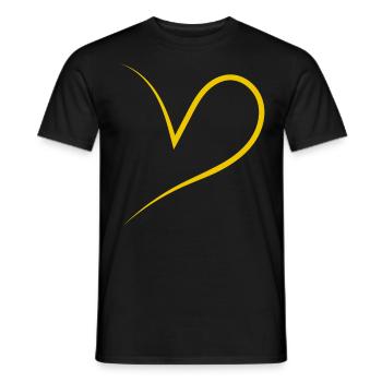 Simpeles Halbes Gelbes Herz - Männer T-Shirt - Schwarz - Vorne - AI Model Male 178 light (178cm)