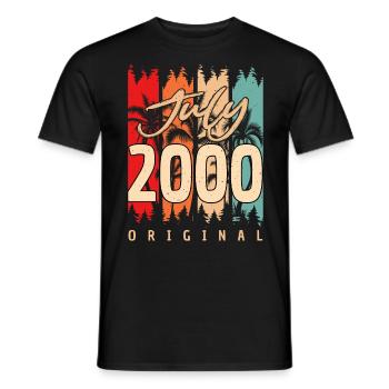 Geburtstagsgruss Juli 2000 - Männer T-Shirt - Schwarz - Vorne - AI Model Male 178 light (178cm)